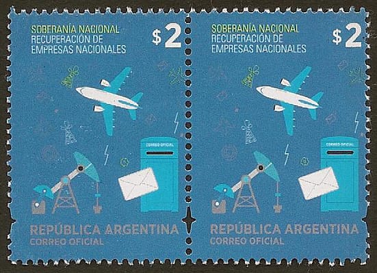 Sellos Ordinarios para la Circulación de Cartas - Tema Soberanía Nacional - Nacionalización de Empresas ( Estatización ) Recuperación de Empresas Nacionales