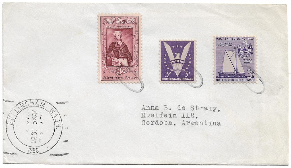 Carta Circulada desde Estados Unidos