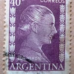 EVA PERÓN 40 CENTAVOS Color Lila - PT522 - Año 1952